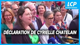 Arrivée des députés Écologistes à lAssemblée  déclaration de Cyrielle Chatelain 09072024 [upl. by Benedikta683]