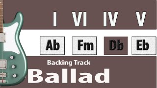 Ab Fm Db Eb Ab Major Key Backing Track Ballad for All Instruments 60bpm [upl. by Hgielar740]