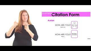 Aspects of Auslan  Citation Form [upl. by Matheny]