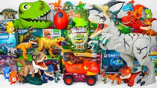 Unboxing Review Jurassic World ASMR  Dinosaur Toys Giant Atrociraptor Trex Zuru Smashers Cars [upl. by Ahsitra660]