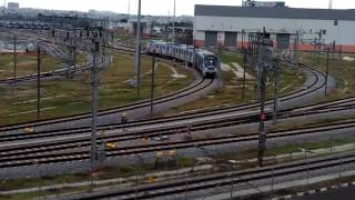 Hyderabad Metro Rail Uppal Depot Closer View Hyderabad Metro Train HMR Trail run LampT Metro Rail [upl. by Nahtnamas]