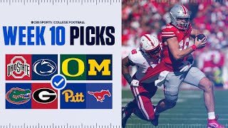 Picks for EVERY Top 25 game in College Football Full Week 10 Predictions [upl. by Alekram941]