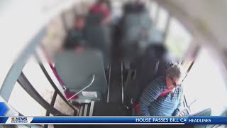 Shocking video inside Chesterfield school bus shows truck sideswipes before crash [upl. by Cadel719]