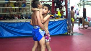 Muay Thai Clinching at Saengmorakot Gym [upl. by Anelrats]