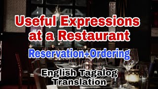 Useful Expressions At A Restaurant Part 1  English Tagalog Dictionary [upl. by Berardo390]