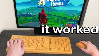 I Tried a WOODEN KEYBOARD in Fortnite [upl. by Hammer]