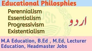 Educational Philosphies \ Perennialism \ Essentialism \ Progressivism \ Reconstructionism Aiou [upl. by Nywroc]