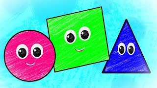 The Shapes Song  Learn Shapes  Crayons Nursery Rhymes  Kids Songs For Children [upl. by Irahc]