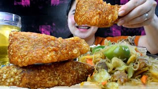 CRISPY PORK BELLY  PANCIT GUISADO  Mukbang ASMR  HANIMACETV [upl. by Nellir23]