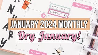 January 2024 Monthly Plan With Me amp Dry January Tracker Happy Planner [upl. by Moran]