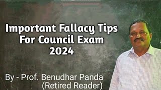 Important Fallacy Tips For Council Exam 2024 By Prof Benudhar PandaRetired Reader [upl. by Uhej]