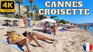 France❤️ Beach Walk in Cannes Croisette  4K 60 FPS ☀️ [upl. by Nivel]