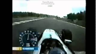 F1 2000 Belgium Mika Hakkinen over takes Michael Schumacher with Ricardo Zonta on board [upl. by Aram]