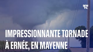 Mayenne les images de limpressionnante tornade à Ernée [upl. by Eoz]