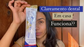 CLAREAMENTO DENTAL COM WHITENESS PERFECT 22 em casa  FUNCIONA [upl. by Lamahj276]