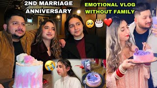 2nd Marriage Anniversary without Family❤️🥺Emotional Vlog😭 Celebration Anniversary [upl. by Ylrebmic950]