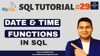 SQL Tutorial 29  Date and Time Functions in SQL [upl. by Schuler868]