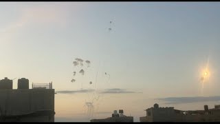 Rocket barrage from Gaza into Israel  AFP [upl. by Mcwilliams644]