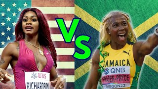 ShaCarri Richardson vs Shelly AnnFraser Pryce  THE EPIC SHOWDOWN [upl. by Jerol929]