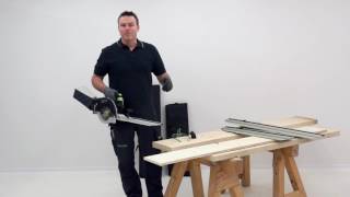 Festool TV épisode 55  scie circulaire à capot basculant sans fil HKC 55  coupes à travers fil [upl. by Hacissej659]