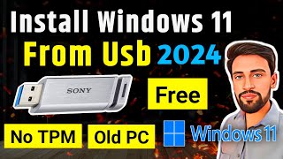 Install Windows 11 From USB in 2024  On Old PC  No TPM 20 [upl. by Elenahc689]