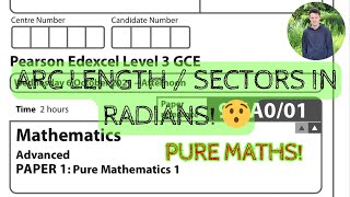 🤔 Arc length  Sector Area in RADIANS past exam question A Level Maths Revision 2024 Edexcel [upl. by Weissmann705]