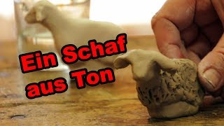 Ein Schaf aus Ton formen  Tutorial deutsch German   008 [upl. by Uohk]