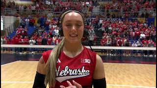 Merritt Beason Highlights Laney Choboy Interview Nebraska Husker Volleyball Denver Spring Match 2024 [upl. by Humbert]