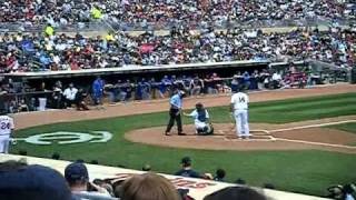 Kent Hrbek Bats at Target Field [upl. by Airotal]