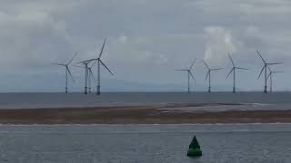 Sailing past Burbo Bank Offshore Wind Farm sea windfarms [upl. by Hauhsoj]