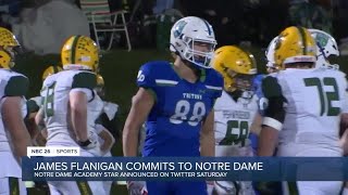 Notre Dame Academys James Flanigan commits to play football for Notre Dame Irish [upl. by Pelletier]