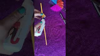 Paper fan flower  paper craft origami  Paper folding hand fan shorts youtubeshorts trending [upl. by Pendergast]