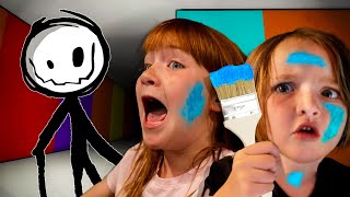 RAiNBOW PAiNT Hide n Seek Adley amp Niko play Color Games in Roblox with Dad escape the stick man [upl. by Medea]