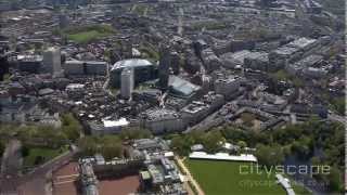 Buckingham Palace and Gate  Aerial HD Footage [upl. by Tnilf34]