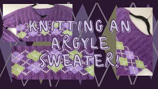 knitting an argyle sweater [upl. by Okemak978]