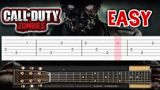 Call of Duty  Zombies Theme Damned  Guitar tutorial TAB [upl. by Ranzini]