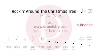 Miley Cyrus  Rockin Around The Christmas Tree Drum Score [upl. by Agathy]