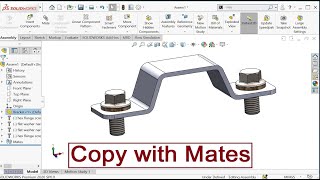 Solidworks Assembly Tutorials  Copy with Mates [upl. by Ecerahs249]