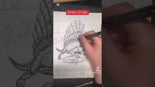 Inktober 2024 Ridge dimetrodon eryops drawing inktober2024 sketchbook art artist paleoart [upl. by Roger]