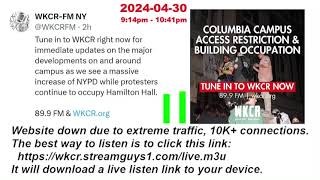 WKCRFM Columbia University radio April 30 914pm1041pm [upl. by Laktasic]