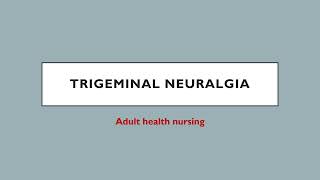 quotTrigeminal neuralgiaquot detailed class for nursing students malayalam [upl. by Lourie]