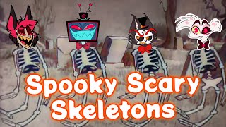 👻 Hazbin Hotel Characters sing Spooky Scary Skeletons [upl. by Allebasi183]