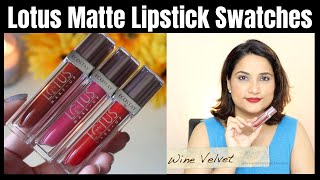 Lotus ECOSTAY Matte Lipstick Swatches amp Review [upl. by Vandervelde]