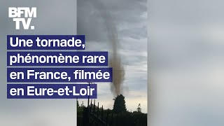 Une tornade phénomène rare en France filmée en EureetLoir [upl. by Ardried]