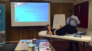 Lower back manipulation technique  osteopathy demonstration [upl. by Ayifas]