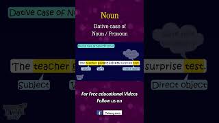 Noun  Dative case of Noun  Pronoun  Concepts Examples  English Grammar  English shorts [upl. by Yrro]