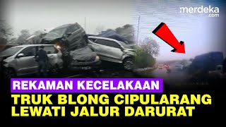 DetikDetik Rekaman Truk Blong Kecelakaan di Tol Cipularang Lewati Jalur Darurat [upl. by Kironde198]