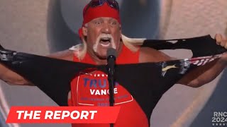 Hulk Hogan just ripped his shirt off on live tv for TRUMP quotLet trumpamania run wild brotherquot [upl. by Tiloine68]