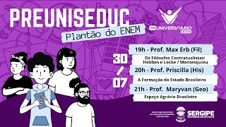 3007  Preuni Seduc  Aulas Remotas  FILOSOFIA HISTÓRIA GEOGRAFIA [upl. by Auhs]