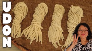 Homemade UDON noodles 3 ingredients easy kneading with the feet soft and chewy texture [upl. by Otsugua]